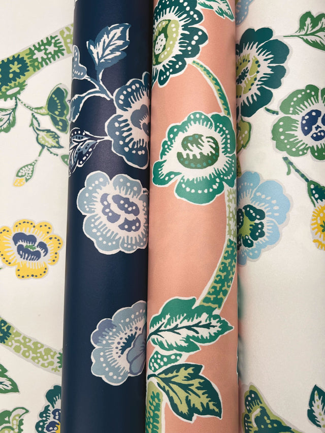Temple Garden Barbados Green Peel & Stick Wallpaper with Botanical Floral Pattern - York PSW1406RL