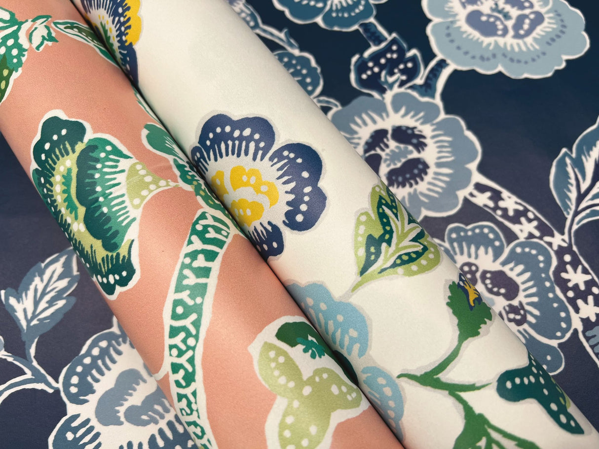 Temple Garden Barbados Green Peel & Stick Wallpaper with Botanical Floral Pattern - York PSW1406RL