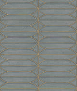 Pavilion Charcoal Peel & Stick Wallpaper with Geometric Metallic Motif - York PSW1410RL