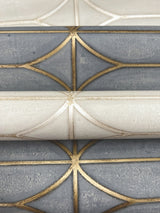 Pavilion Charcoal Peel & Stick Wallpaper with Geometric Metallic Motif - York PSW1410RL