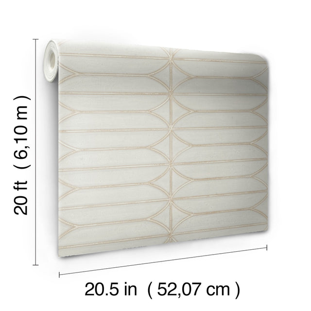Pavilion Taupe Peel & Stick Wallpaper with Geometric Motif - York PSW1411RL