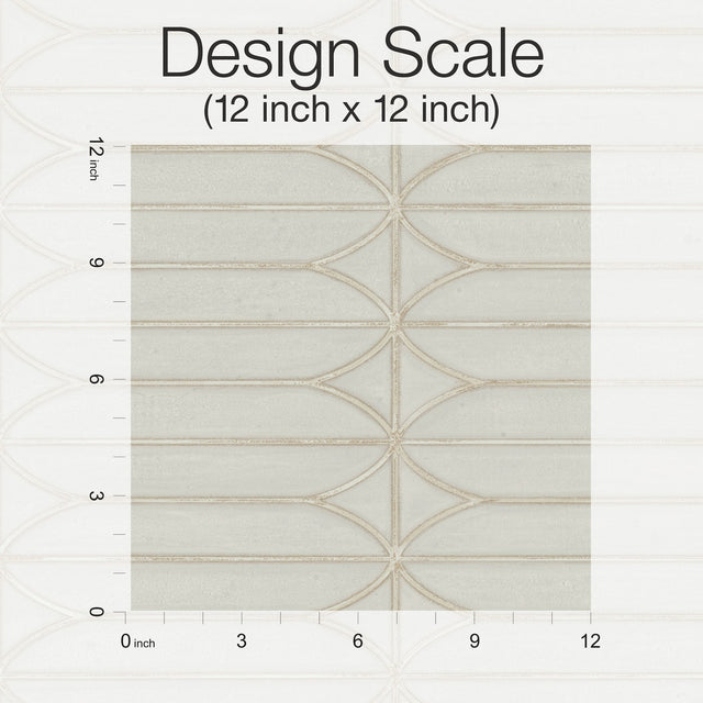 Pavilion Taupe Peel & Stick Wallpaper with Geometric Motif - York PSW1411RL
