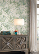 Paradise Palm Aloe Peel & Stick Wallpaper with Botanical Palm Leaf Motif - York PSW1413RL