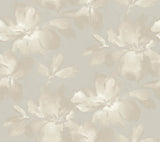 Midnight Blooms Neutral Peel & Stick Wallpaper with Floral Watercolor Motif - York PSW1414RL
