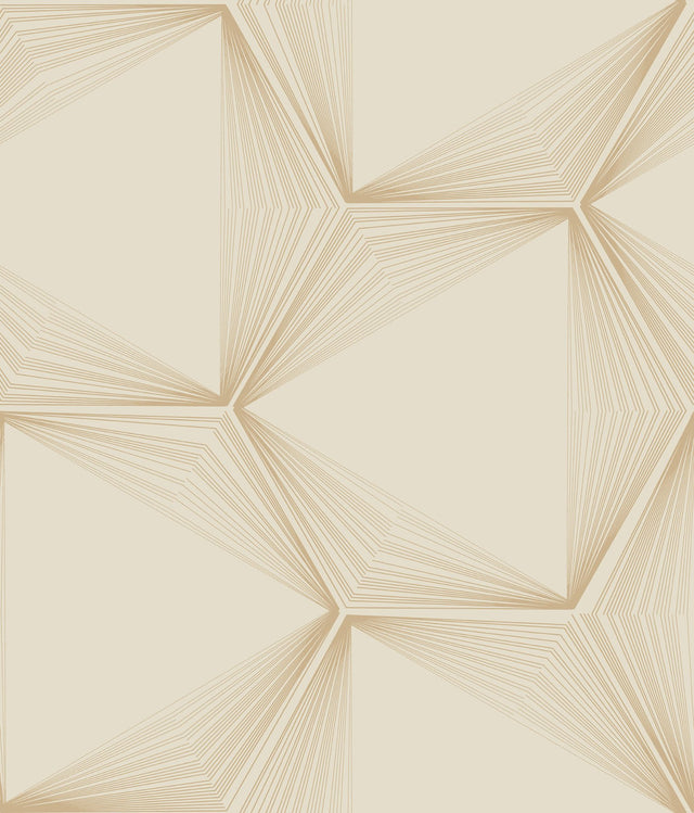 Honeycomb Sand & Gold Peel & Stick Wallpaper with Geometric Honeycomb Pattern - York PSW1416RL