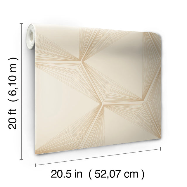 Honeycomb Sand & Gold Peel & Stick Wallpaper with Geometric Honeycomb Pattern - York PSW1416RL