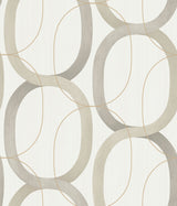 Interlock Light Taupe Peel & Stick Wallpaper with Geometric Interlocking Rings - York PSW1418RL