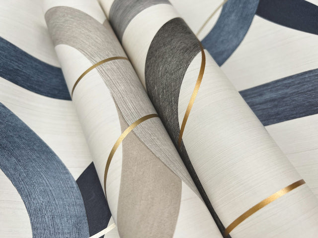 Interlock Light Taupe Peel & Stick Wallpaper with Geometric Interlocking Rings - York PSW1418RL