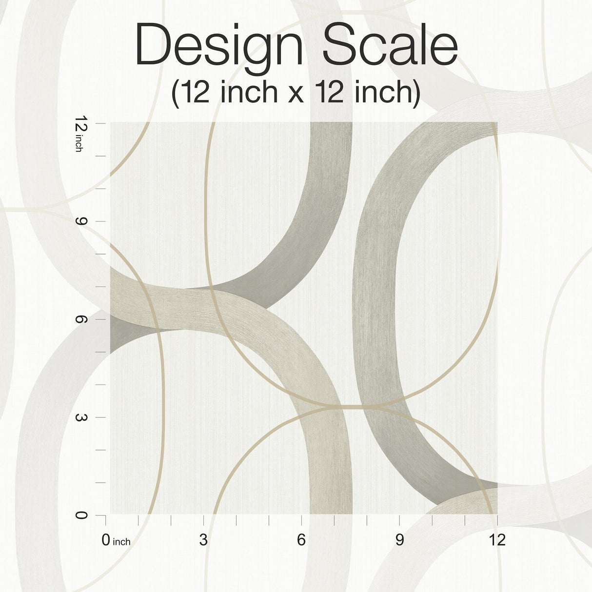 Interlock Light Taupe Peel & Stick Wallpaper with Geometric Interlocking Rings - York PSW1418RL