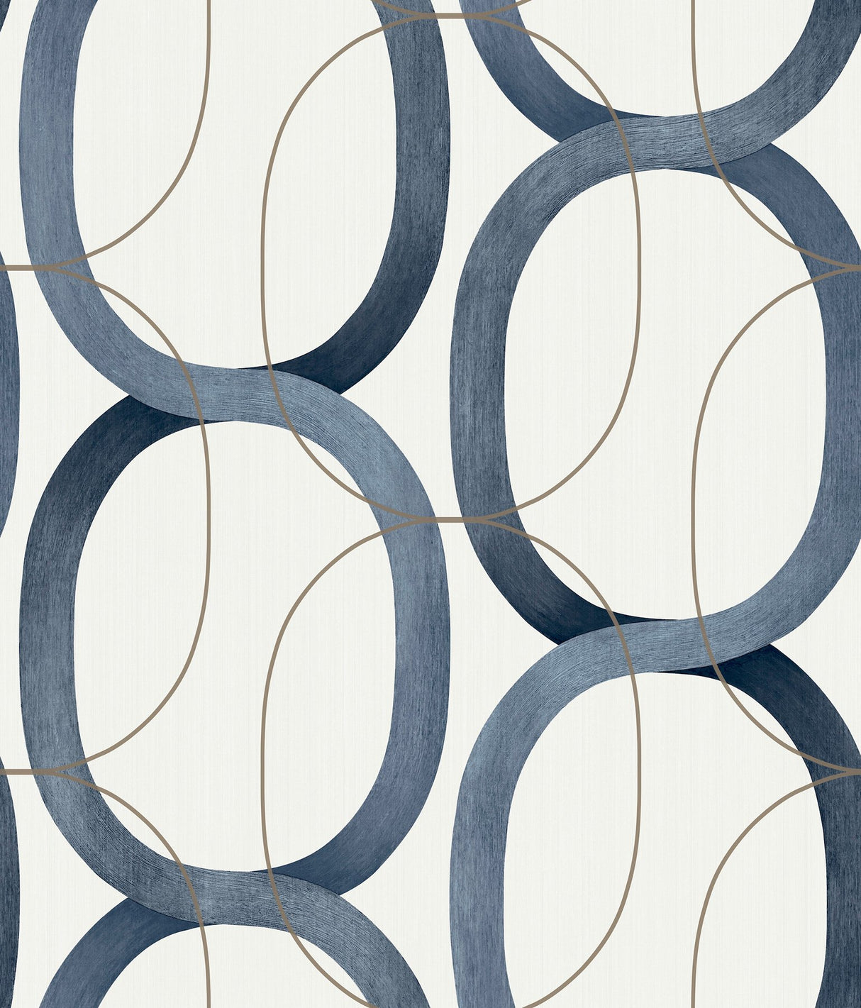 Interlock Navy Peel & Stick Wallpaper with Geometric Interlocking Loops - York PSW1420RL