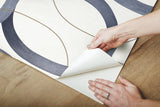 Interlock Navy Peel & Stick Wallpaper with Geometric Interlocking Loops - York PSW1420RL