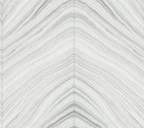 Onyx Strata Sheer Grey Peel & Stick Wallpaper with Geometric Stone Chevron Motif - York PSW1422RL