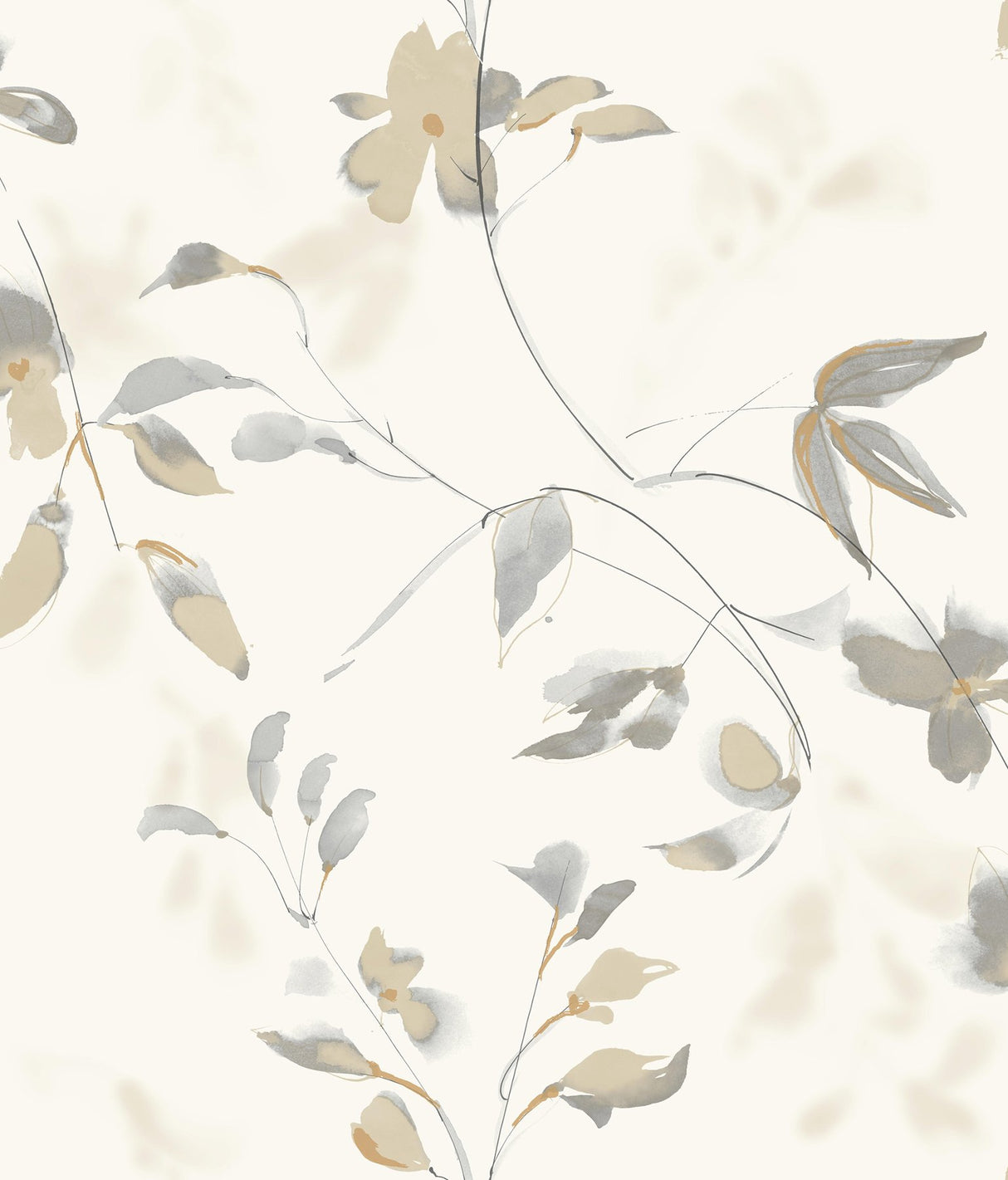 Linden Flower Soft Neutral Peel & Stick Wallpaper with Botanical Matte Non-Woven Design - York PSW1424RL