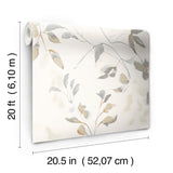 Linden Flower Soft Neutral Peel & Stick Wallpaper with Botanical Matte Non-Woven Design - York PSW1424RL