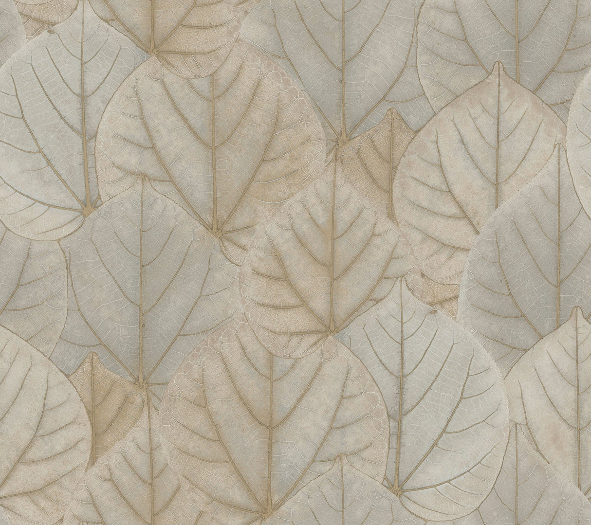 Leaf Concerto Warm Taupe Peel & Stick Wallpaper with Botanical Leaf Pattern - York PSW1425RL