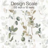 Joyful Eucalyptus Green Peel & Stick Wallpaper with Botanical Watercolor Leaves - York PSW1430RL