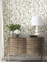 Joyful Eucalyptus Green Peel & Stick Wallpaper with Botanical Watercolor Leaves - York PSW1430RL