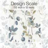 Joyful Eucalyptus Navy Peel & Stick Wallpaper with Botanical Watercolor Motif - York PSW1431RL SAMPLE