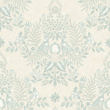 Cottontail Toile Vintage Duck Egg Peel & Stick Wallpaper with Whimsical Rabbit Damask - York PSW1435RL