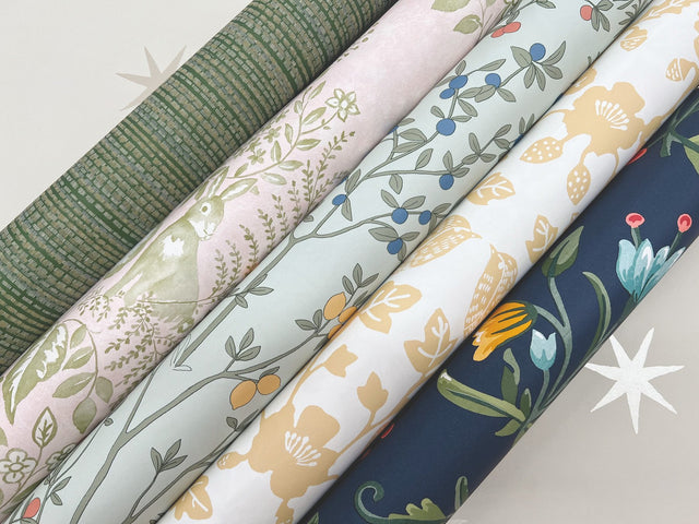 Sparrow & Oak Ochre Yellow Peel & Stick Wallpaper with Botanical Songbird Motif - York PSW1439RL