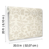 Sparrow & Oak Wicker Peel & Stick Wallpaper with Botanical Bird Motif - York PSW1440RL