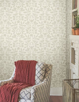 Sparrow & Oak Wicker Peel & Stick Wallpaper with Botanical Bird Motif - York PSW1440RL