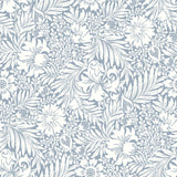 Modern Acanthus Wedgewood Blue Peel & Stick Wallpaper with Floral Acanthus Motif - York PSW1443RL
