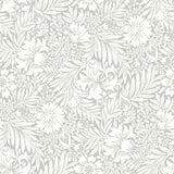 Modern Acanthus Mist Peel & Stick Wallpaper with Floral Acanthus Pattern - York PSW1444RL