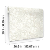 Modern Acanthus Wicker Peel & Stick Wallpaper with Floral Botanical Pattern - York PSW1445RL