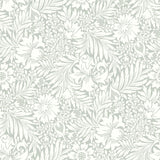 Modern Acanthus Vintage Duck Egg Peel & Stick Wallpaper with Floral Acanthus Motif - York PSW1446RL