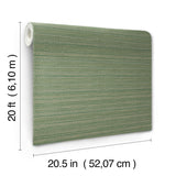 Tick Mark Texture Meadow Green Peel & Stick Wallpaper with Geometric Woven Motif - York PSW1448RL