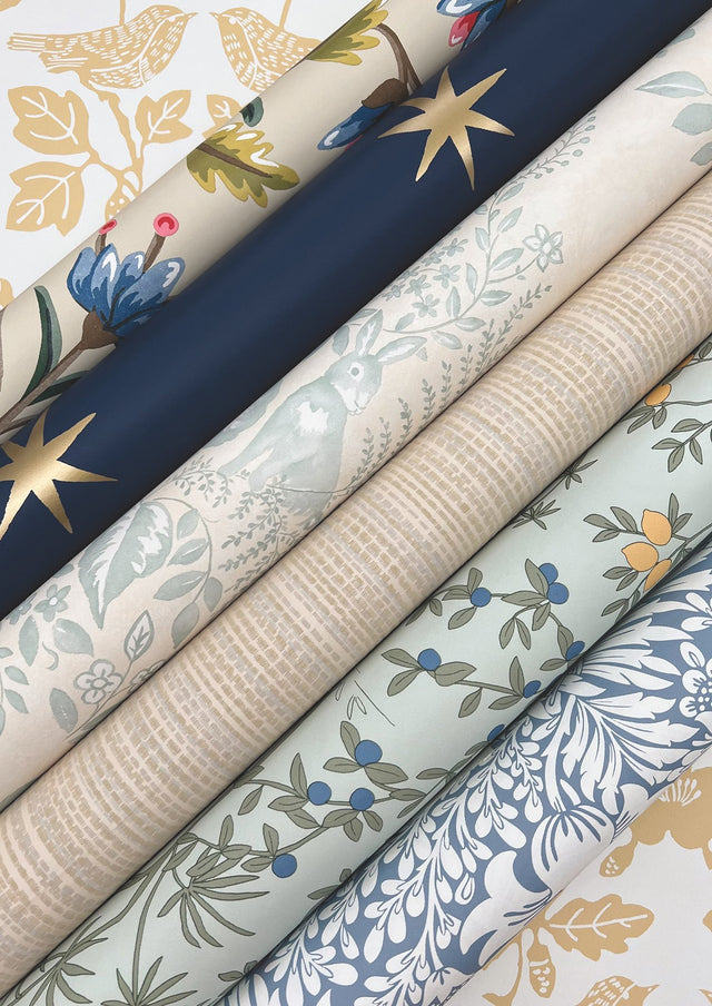Star Splendor Navy & Metallic Gold Peel & Stick Wallpaper with Bohemian Six-Point Star Pattern - York PSW1451RL