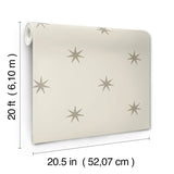 Star Splendor Wicker & Metallic Glint Peel & Stick Wallpaper with Bohemian Metallic Star Motif - York PSW1452RL