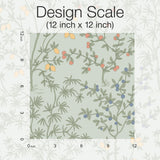 Lemon Grove Vintage Duck Egg Peel & Stick Wallpaper with Botanical Citrus Motif - York PSW1453RL