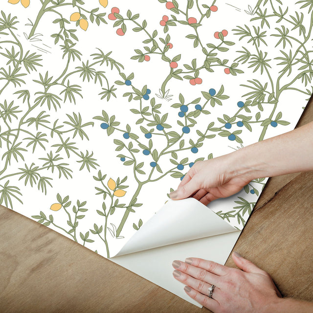 Lemon Grove White Peel & Stick Wallpaper