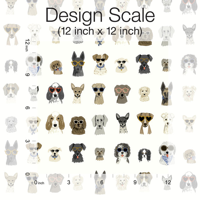 Dog Days Multi White Peel & Stick Wallpaper with Novelty Dog Pattern - York PSW1461RL