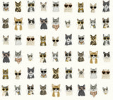 Cool Cats Grey & Gold Peel & Stick Wallpaper with Novelty Cat Portrait Pattern - York PSW1464RL