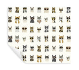 Cool Cats Grey & Gold Peel & Stick Wallpaper with Novelty Cat Portrait Pattern - York PSW1464RL