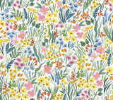 Lea White Peel & Stick Wallpaper with Botanical Floral Pattern - York PSW1465RL