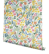 Lea White Peel & Stick Wallpaper with Botanical Floral Pattern - York PSW1465RL