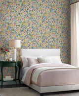 Lea White Peel & Stick Wallpaper with Botanical Floral Pattern - York PSW1465RL