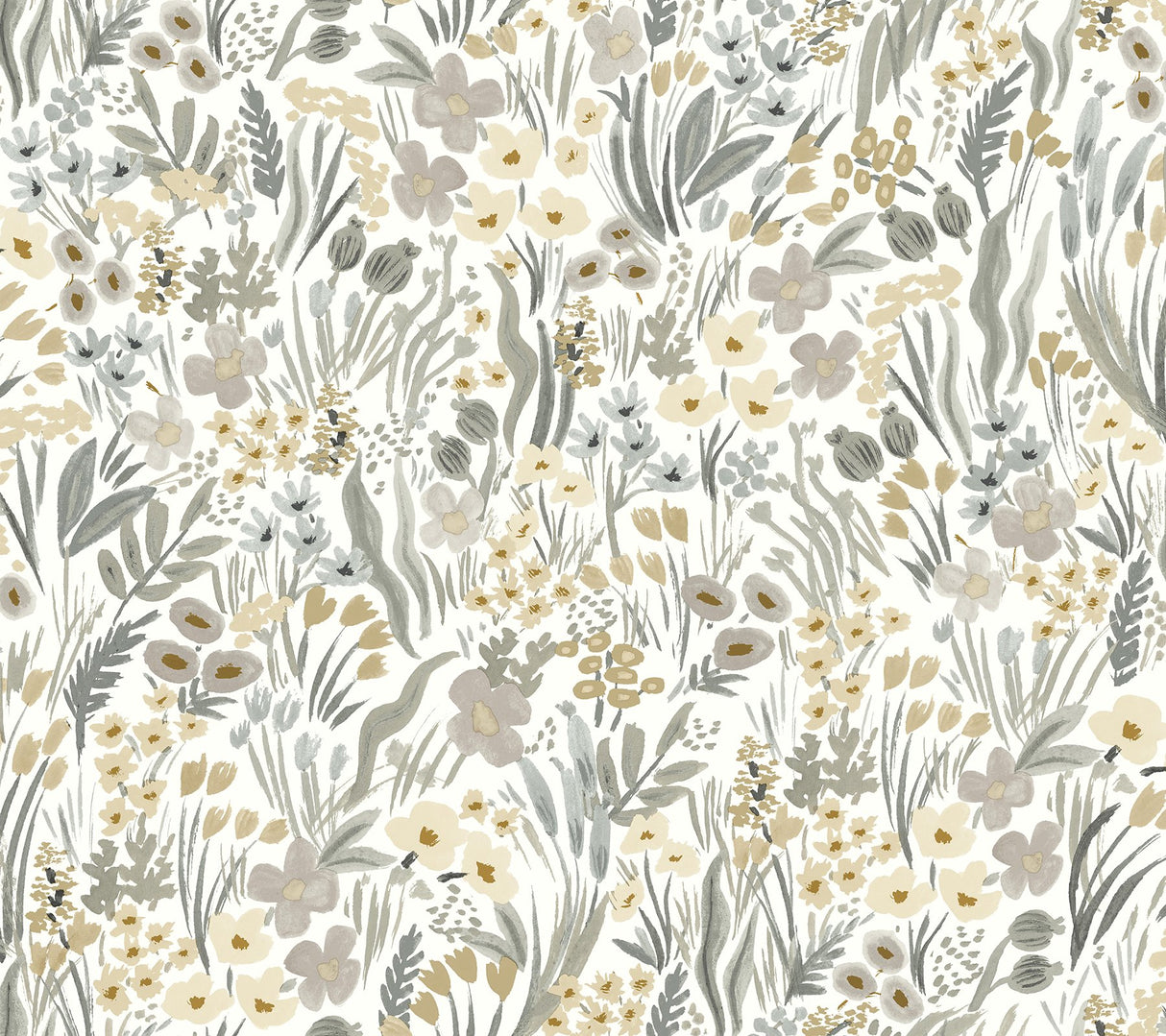 Lea Linen Peel & Stick Wallpaper with Botanical Floral Motif - York PSW1467RL
