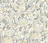 Lea Linen Peel & Stick Wallpaper with Botanical Floral Motif - York PSW1467RL