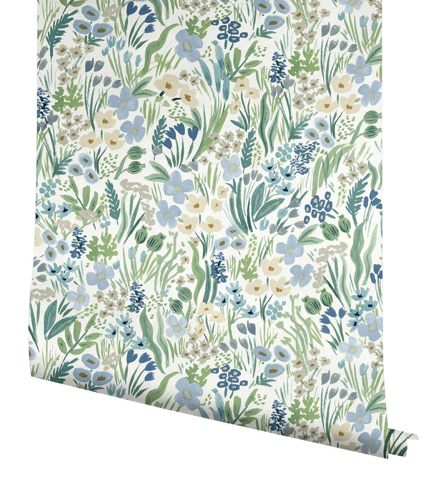 Lea Indigo Peel & Stick Wallpaper with Botanical Ivy/Vines Motif - York PSW1468RL