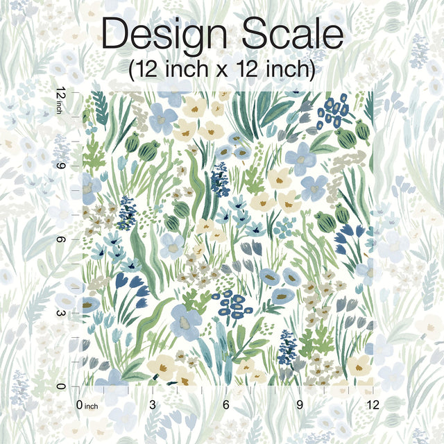 Lea Indigo Peel & Stick Wallpaper with Botanical Ivy/Vines Motif - York PSW1468RL