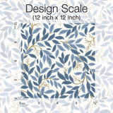 Willowberry Blue & White Peel & Stick Wallpaper with Botanical Ivy Vines Pattern - York PSW1469RL