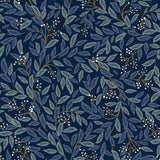 Willowberry Navy Peel & Stick Wallpaper with Botanical Berry Vines - York PSW1470RL