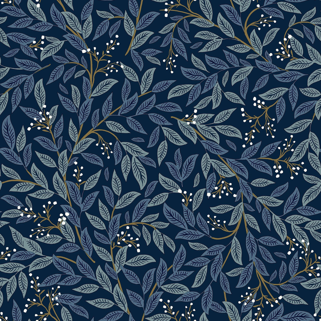 Willowberry Navy Peel & Stick Wallpaper with Botanical Berry Vines - York PSW1470RL SAMPLE