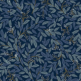 Willowberry Navy Peel & Stick Wallpaper with Botanical Berry Vines - York PSW1470RL SAMPLE