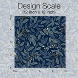 Willowberry Navy Peel & Stick Wallpaper with Botanical Berry Vines - York PSW1470RL